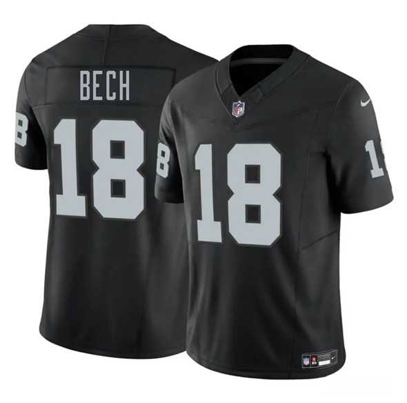 Men & Women & Youth Las Vegas Raiders #18 Jack Bech Black 2025 Draft F.U.S.E. Vapor Untouchable Stitched Jersey->las vegas raiders->NFL Jersey